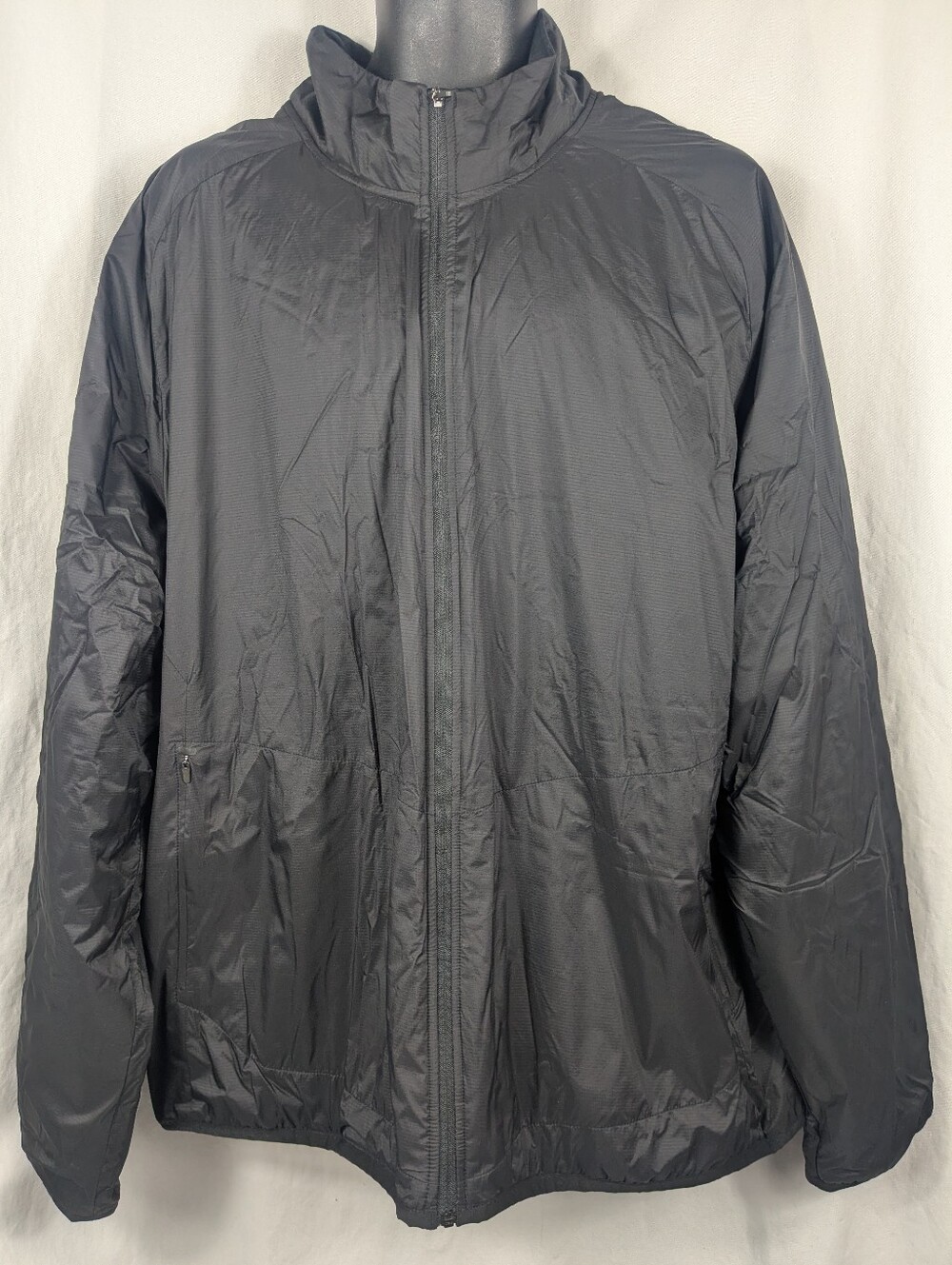 Ozark Trail Men's Light Insulated Black Nylon Zip Jacket 2XL
